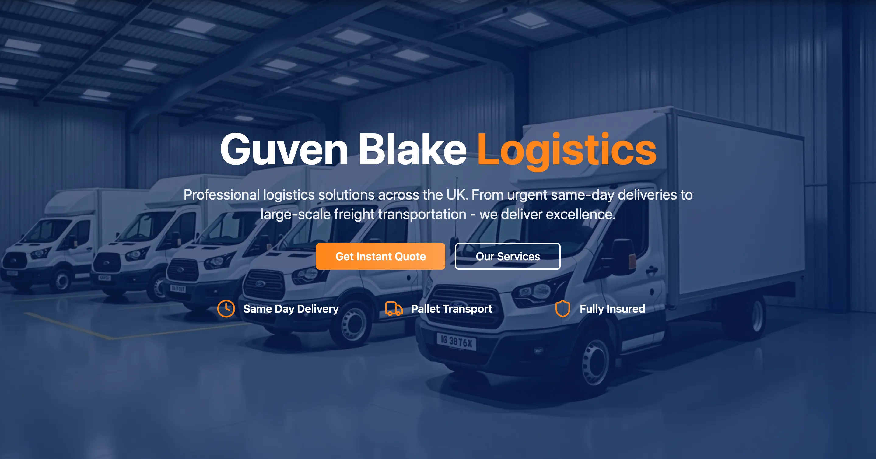 Courier and logistics website design for Guven Blake Logistics Ltd. (St Albans)