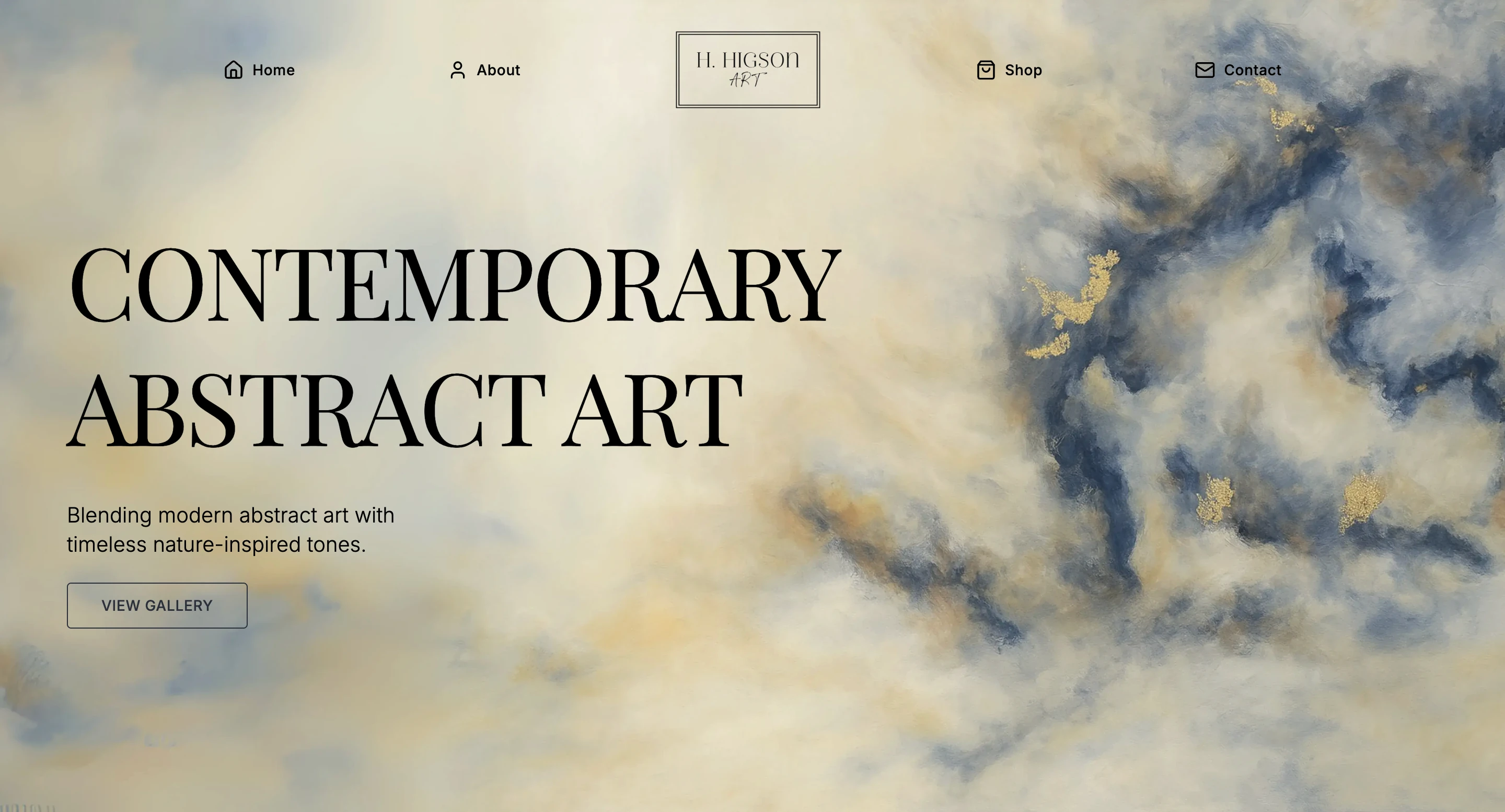 Portfolio website design for contemporary artist Holly Higson Art (East Sussex)